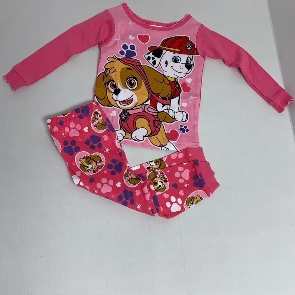 Lot of 3 Infants Size 12M Pajama Sets Polka Dot Butterfly Paw Patrol